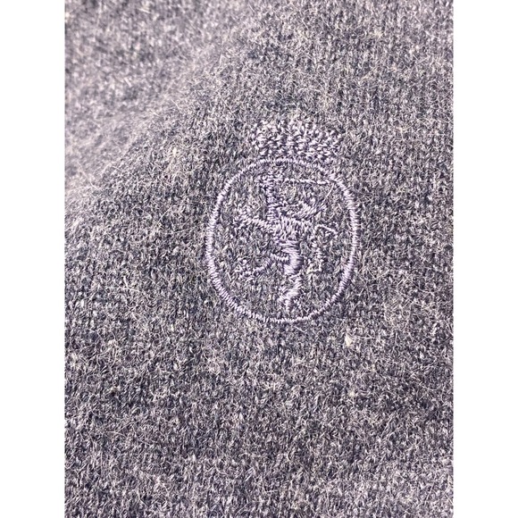 Tommy Hilfiger Sweater Mens Medium Gray Silk Angora Blend Preppy Academia - Picture 4 of 9